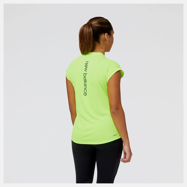 New Balance Impact Run AT N-Vent Korta Sleeve Top T-shirt Dam Gröna | NB358BYJ