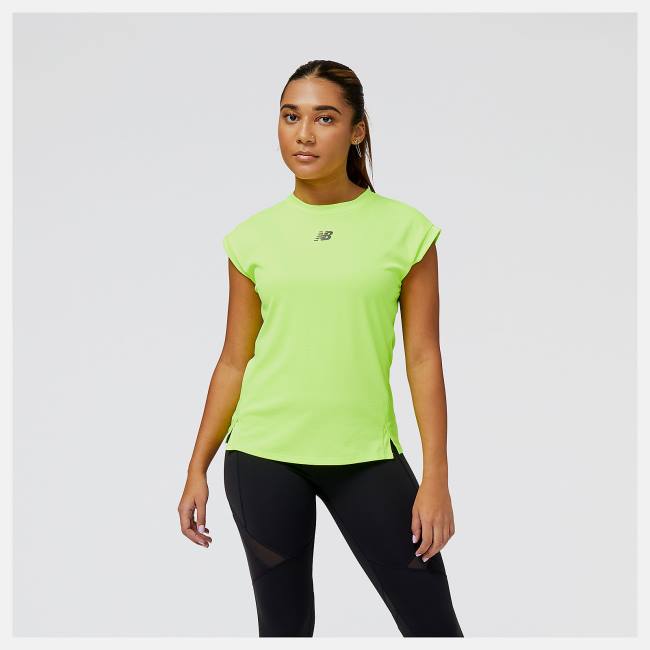 New Balance Impact Run AT N-Vent Korta Sleeve Top T-shirt Dam Gröna | NB358BYJ