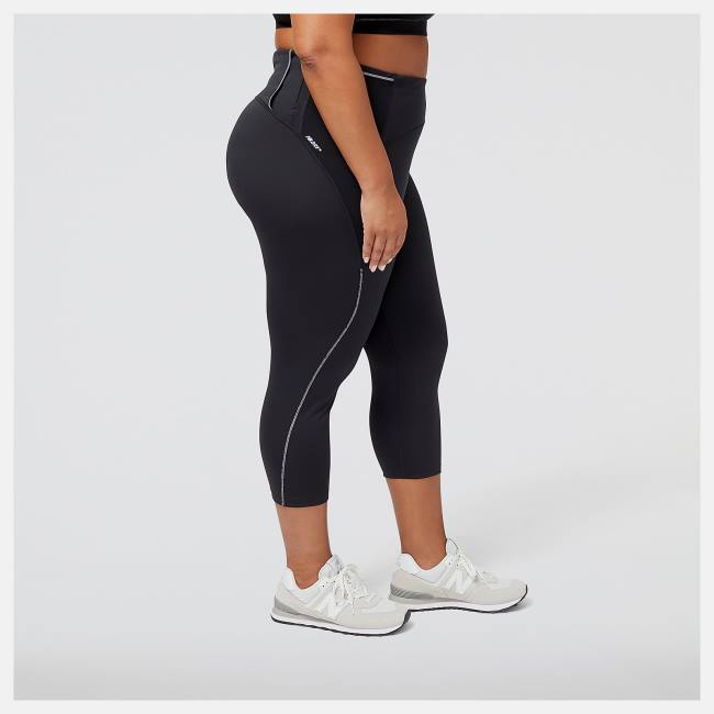 New Balance Impact Run Crop Leggings Dam Svarta | NB790NXE