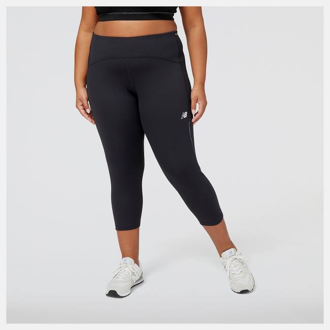 New Balance Impact Run Crop Leggings Dam Svarta | NB790NXE