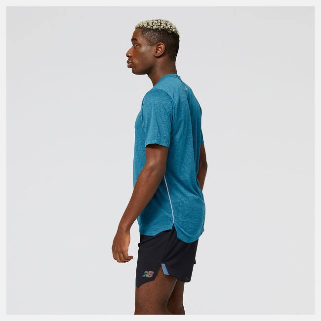 New Balance Impact Run Korta Sleeve T-shirt Herr Blå | NB104JTI