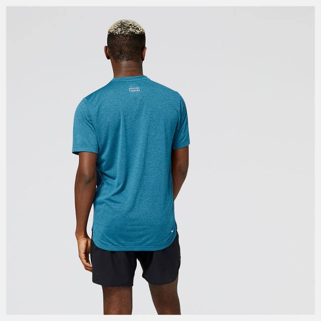 New Balance Impact Run Korta Sleeve T-shirt Herr Blå | NB104JTI