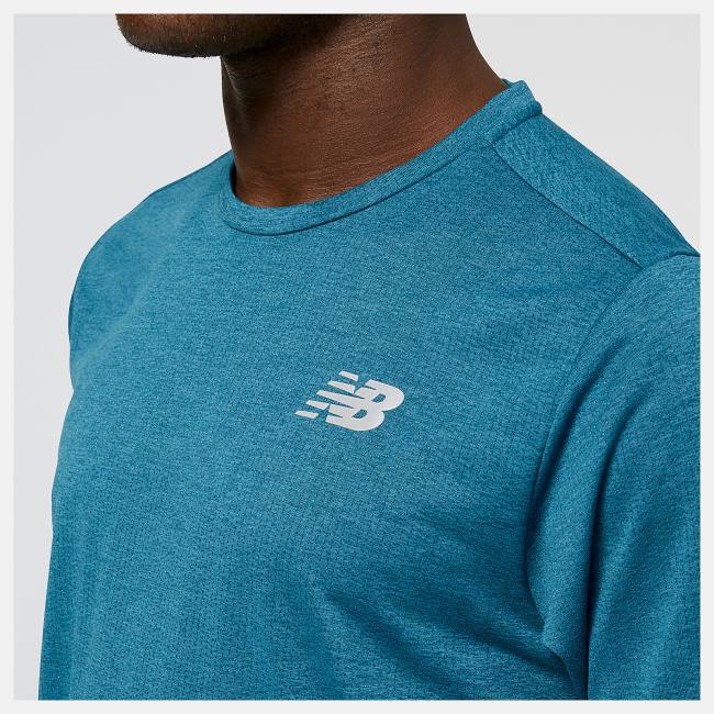 New Balance Impact Run Korta Sleeve T-shirt Herr Blå | NB104JTI