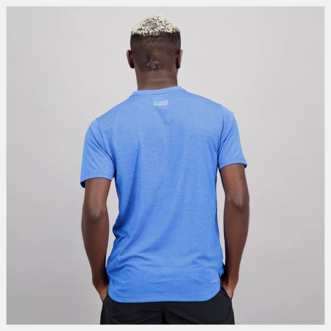 New Balance Impact Run Korta Sleeve T-shirt Herr Blå | NB167IRD