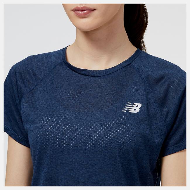 New Balance Impact Run Korta Sleeve T-shirt Dam Beige Indigo | NB170FPV