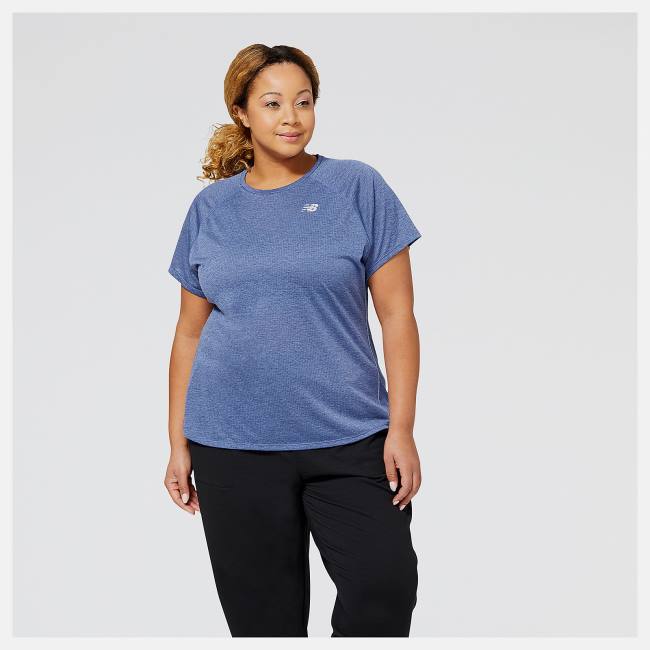 New Balance Impact Run Korta Sleeve T-shirt Dam Blå | NB274YBI