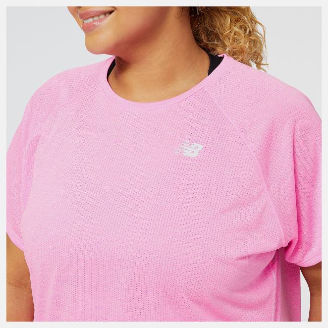 New Balance Impact Run Korta Sleeve T-shirt Dam Rosa | NB478APV