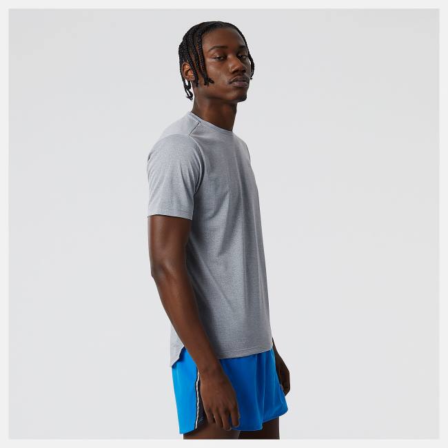 New Balance Impact Run Korta Sleeve T-shirt Herr Grå | NB653XNM