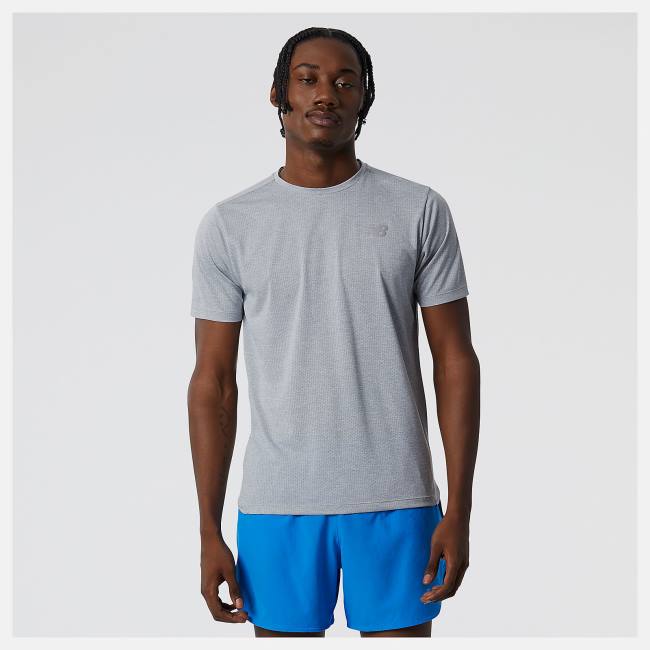 New Balance Impact Run Korta Sleeve T-shirt Herr Grå | NB653XNM