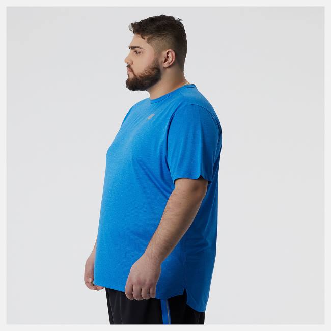 New Balance Impact Run Korta Sleeve T-shirt Herr Blå | NB693IYM