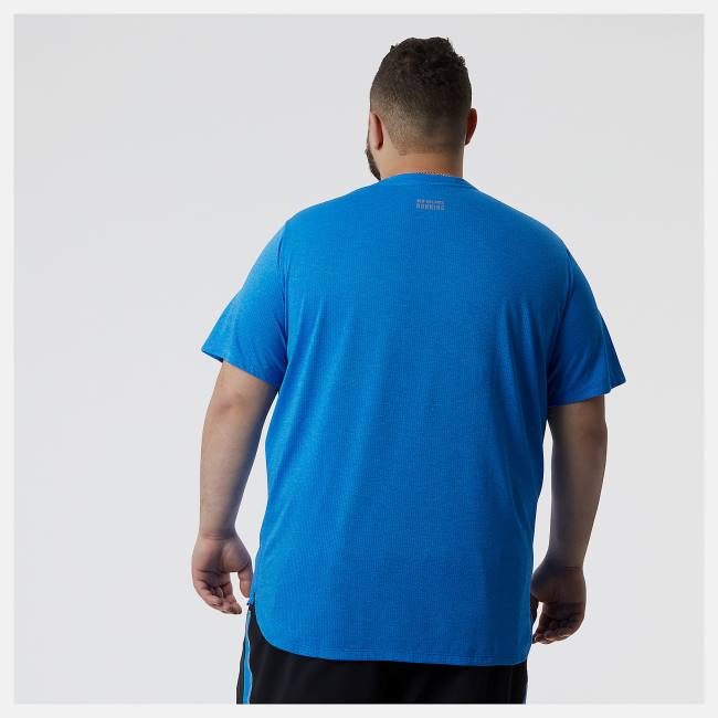 New Balance Impact Run Korta Sleeve T-shirt Herr Blå | NB693IYM