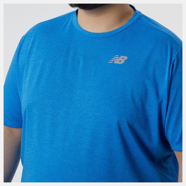 New Balance Impact Run Korta Sleeve T-shirt Herr Blå | NB693IYM