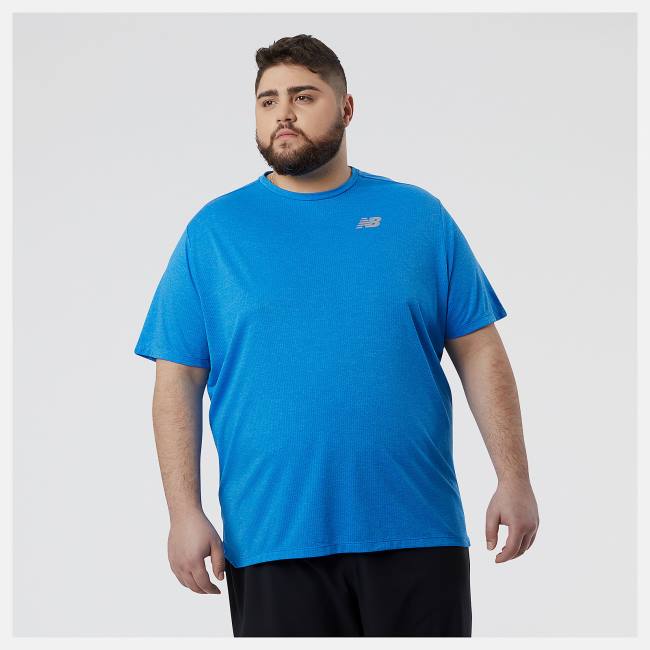 New Balance Impact Run Korta Sleeve T-shirt Herr Blå | NB693IYM