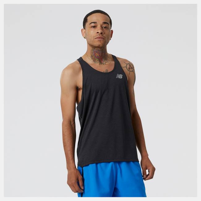 New Balance Impact Run Singlet T-shirt Herr Svarta | NB723BFM