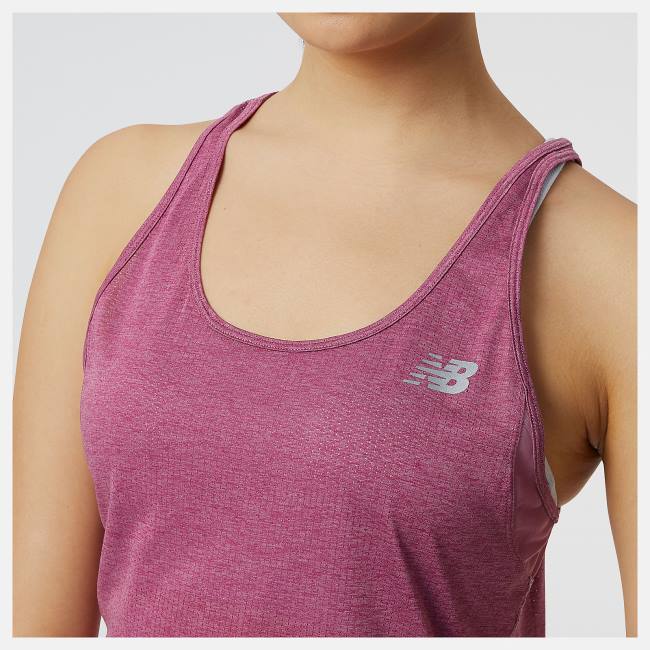 New Balance Impact Run Tank T-shirt Dam Rosa | NB980UXV