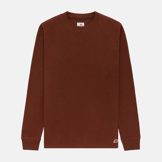 New Balance MADE in USA Long Sleeve Thermal T-shirt Herr Röda | NB139HMN