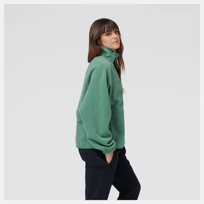 New Balance NB AT Polar Fleece Layer T-shirt Dam Gröna | NB074OGY