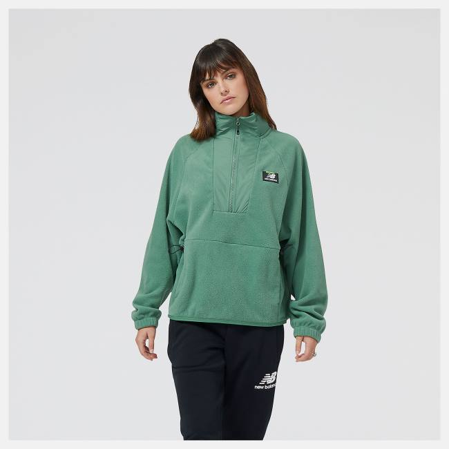 New Balance NB AT Polar Fleece Layer T-shirt Dam Gröna | NB074OGY