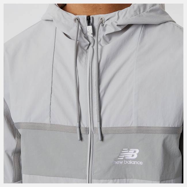 New Balance NB Athletics Amplified Windbreaker Jacka Herr Ljusgrå | NB463SPD