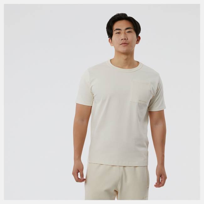 New Balance NB Athletics Nature State Korta Sleeve Tee T-shirt Herr Beige | NB721CLJ