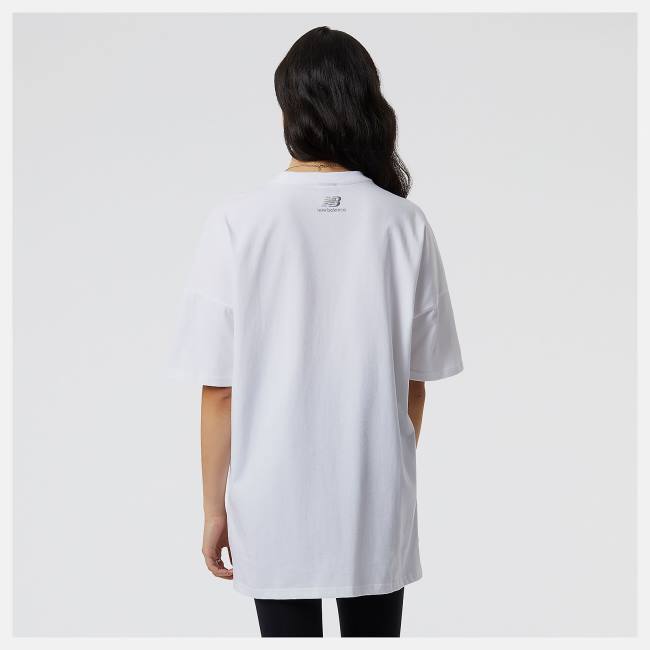 New Balance NB Athletics Oversized Tee T-shirt Dam Vita | NB627OEV