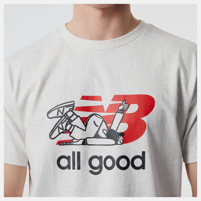 New Balance NB Athletics Seb Curi All Good Tee T-shirt Herr Ljusblå | NB237DAU