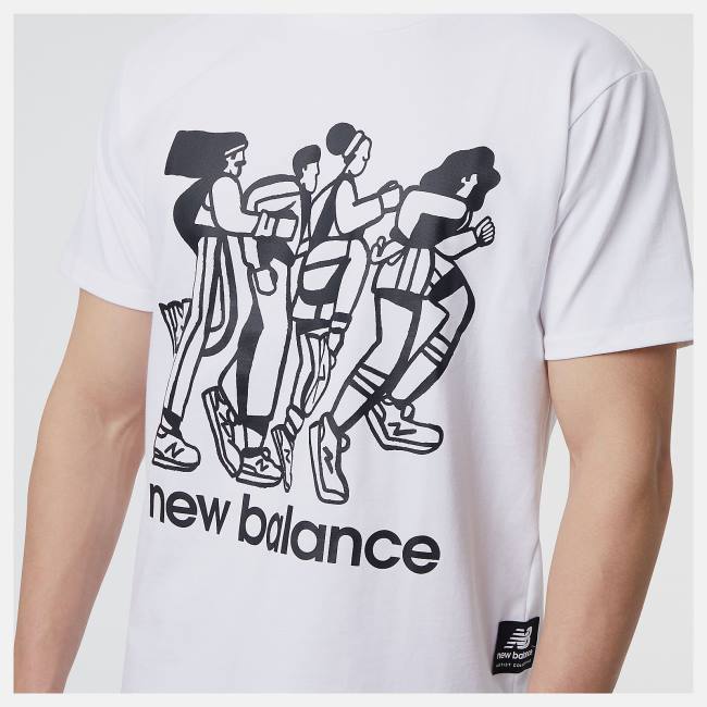 New Balance NB Athletics Seb Curi Runners Tee T-shirt Herr Vita | NB679OST