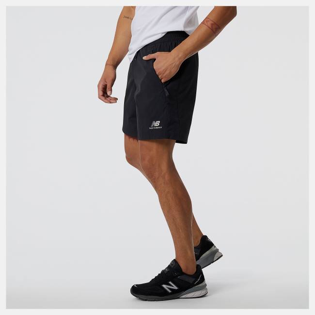 New Balance NB Athletics Vind Shorts Herr Svarta | NB409EUK