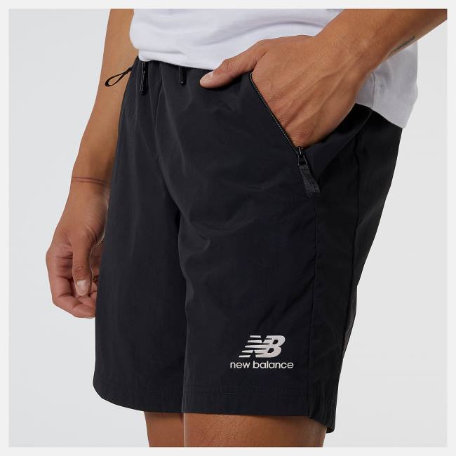 New Balance NB Athletics Vind Shorts Herr Svarta | NB409EUK