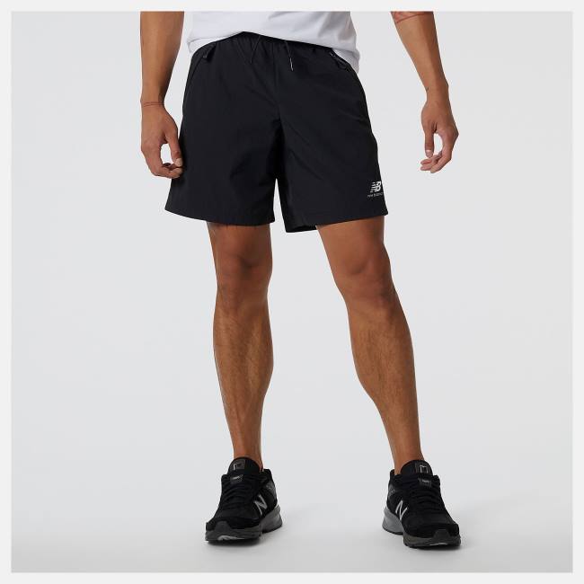 New Balance NB Athletics Vind Shorts Herr Svarta | NB409EUK