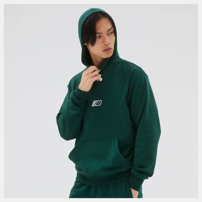 New Balance NB Essentials Fleece Hoodie Herr Gröna | NB750KOM