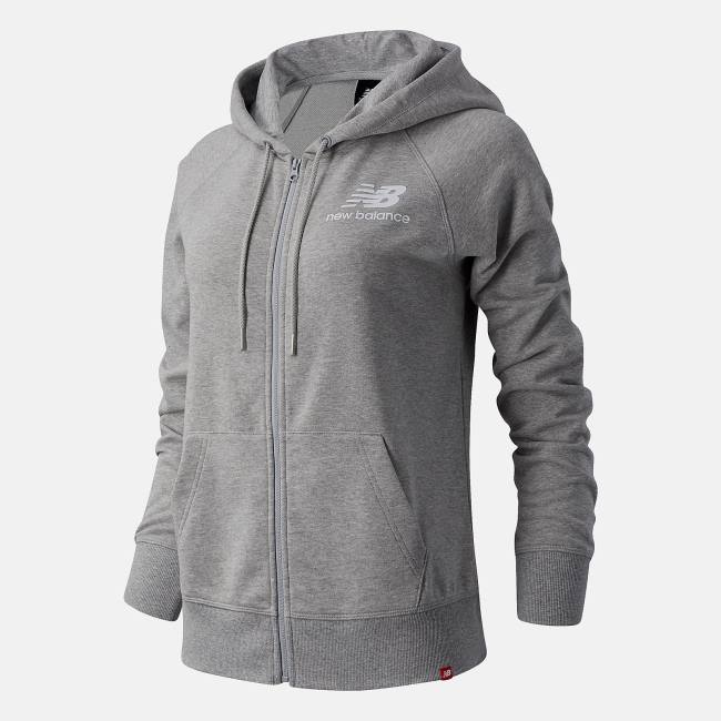 New Balance NB Essentials Full Zip Hoodie Dam Grå | NB495FVL