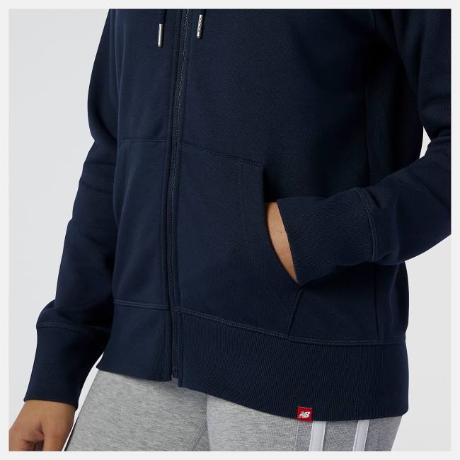 New Balance NB Essentials Full Zip Hoodie Dam Marinblå | NB961ARL