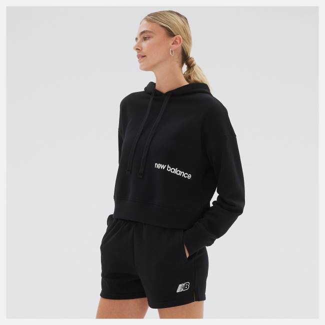 New Balance NB Essentials Hoodie Dam Svarta | NB304XTP