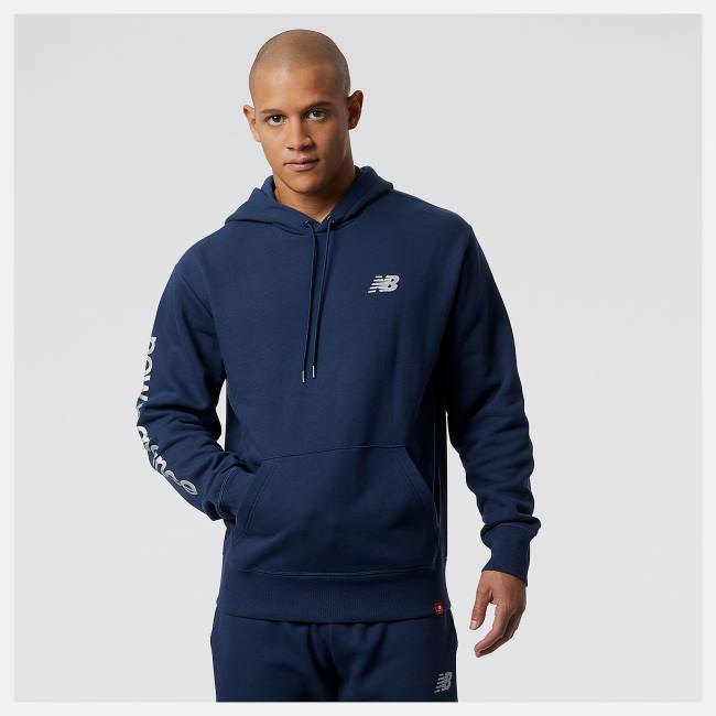 New Balance NB Essentials Metallic Hoodie Herr Beige Indigo | NB206LSI