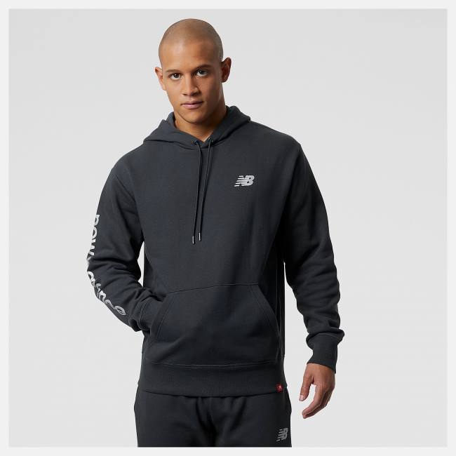 New Balance NB Essentials Metallic Hoodie Herr Svarta | NB835JHK