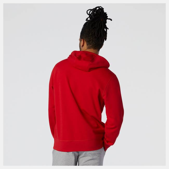 New Balance NB Essentials Pullover Hoodie Herr Röda | NB267BDA