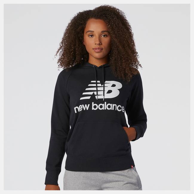 New Balance NB Essentials Pullover Hoodie T-shirt Dam Svarta | NB590SYD