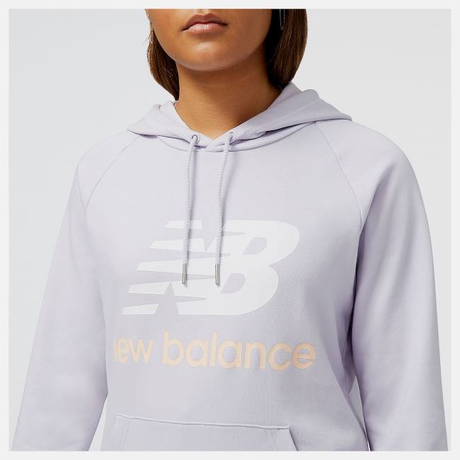 New Balance NB Essentials Pullover Hoodie T-shirt Dam Grå Lila | NB657QAK