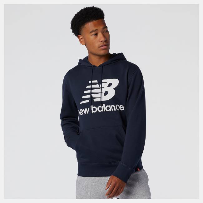 New Balance NB Essentials Pullover Hoodie Herr Marinblå | NB706PWQ