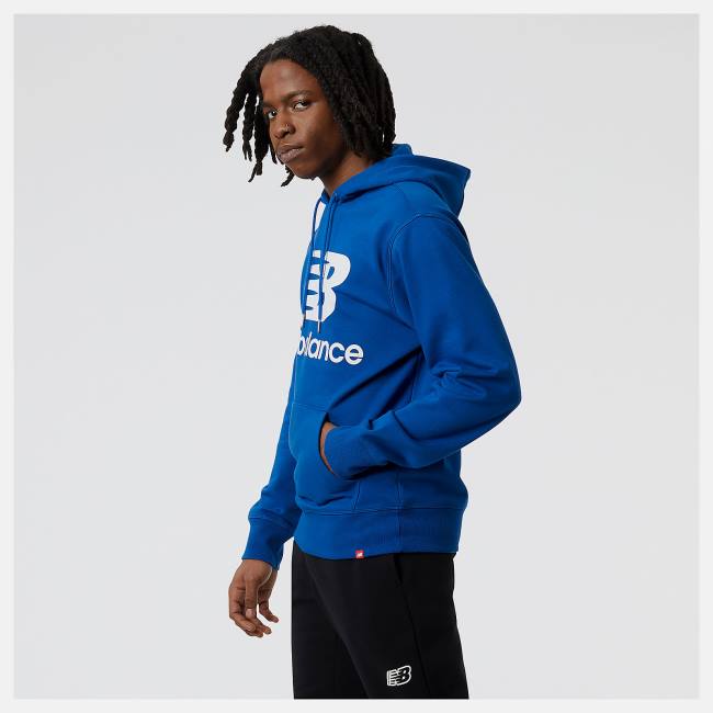 New Balance NB Essentials Pullover Hoodie Herr Blå | NB743VXF