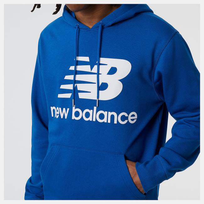 New Balance NB Essentials Pullover Hoodie Herr Blå | NB743VXF