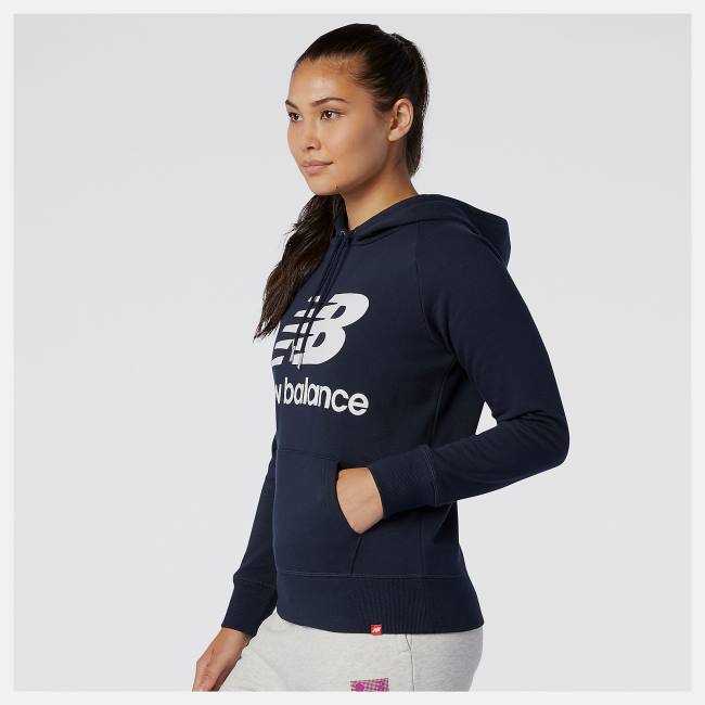 New Balance NB Essentials Pullover Hoodie T-shirt Dam Marinblå | NB860AHB