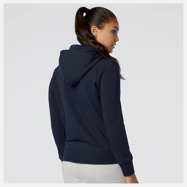 New Balance NB Essentials Pullover Hoodie T-shirt Dam Marinblå | NB860AHB