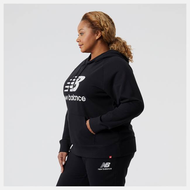 New Balance NB Essentials Pullover Hoodie Dam Svarta | NB951TUF