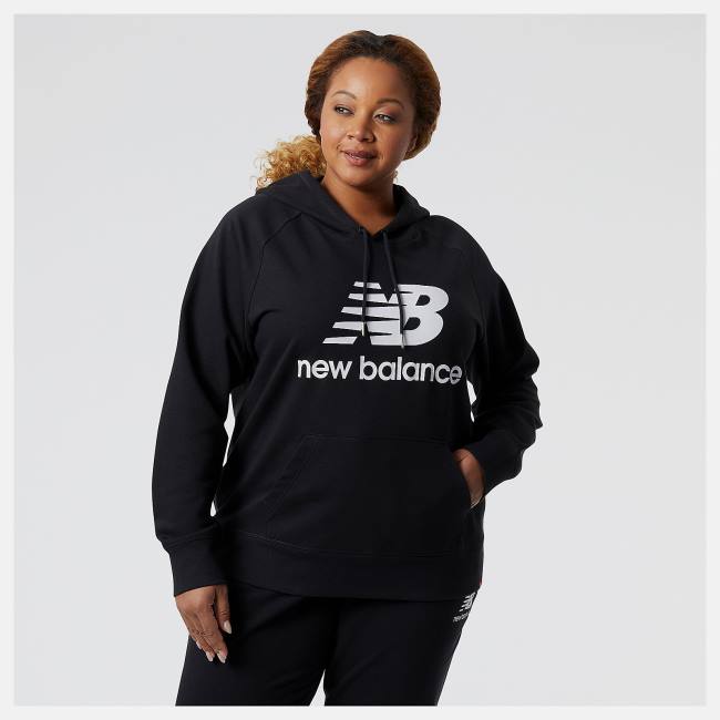 New Balance NB Essentials Pullover Hoodie Dam Svarta | NB951TUF