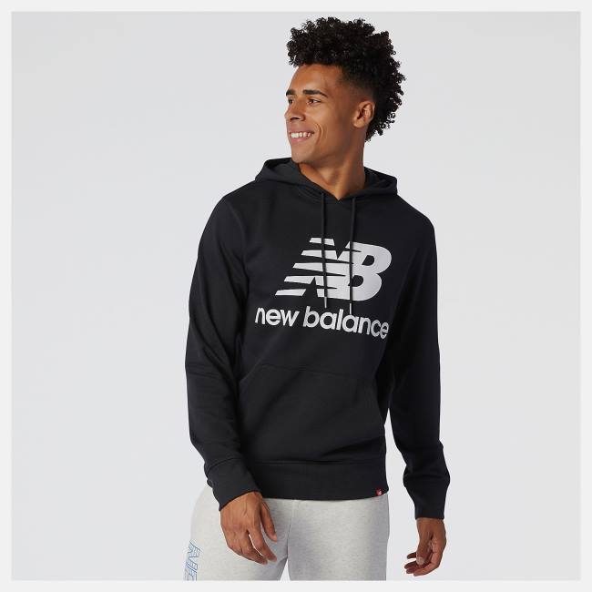 New Balance NB Essentials Pullover Hoodie Herr Svarta | NB978JCW