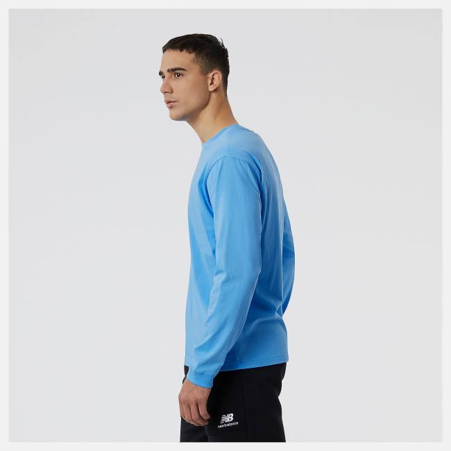 New Balance NB Essentials Seasonal Long Sleeve Tee T-shirt Herr Blå | NB921CBX