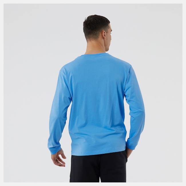 New Balance NB Essentials Seasonal Long Sleeve Tee T-shirt Herr Blå | NB921CBX