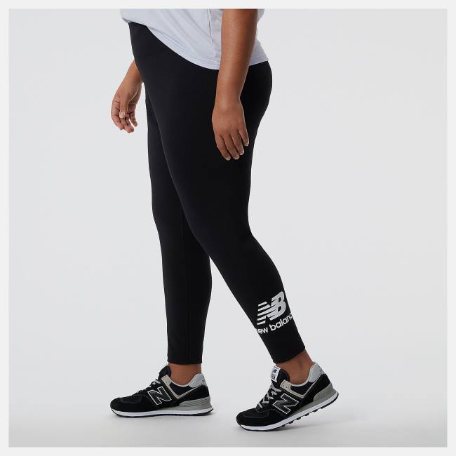 New Balance NB Essentials Stacked Leggings Dam Svarta | NB345VOH